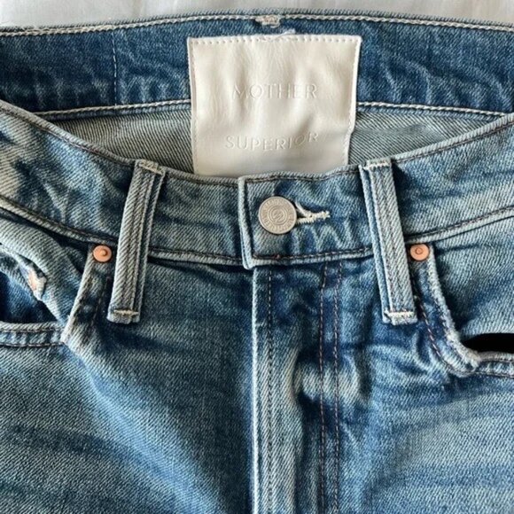 MOTHER SUPERIOR High Waisted Rider Ankle Jeans Far Beyond the Sky 24 Blue - Picture 11 of 12